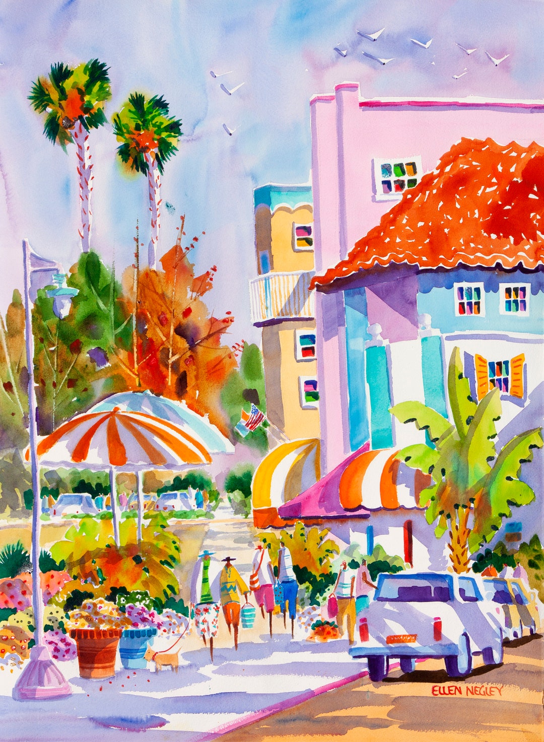 Sarasota Florida Art, St. Armands Circle, Sarasota, Tropical Print