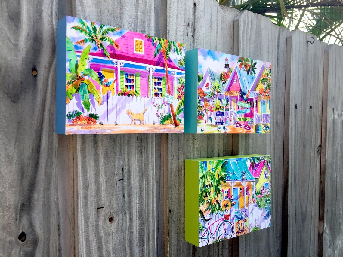 Key West Art Key West Gift Rooster Print Flamingo Print Etsy