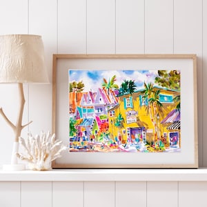 Captain Tony&#39;s Saloon, Captain Tony&#39;s Key West, Key West Travel Print, Ellen Negley, Rooster art Print, Key West painting, Sloppy Joes Art