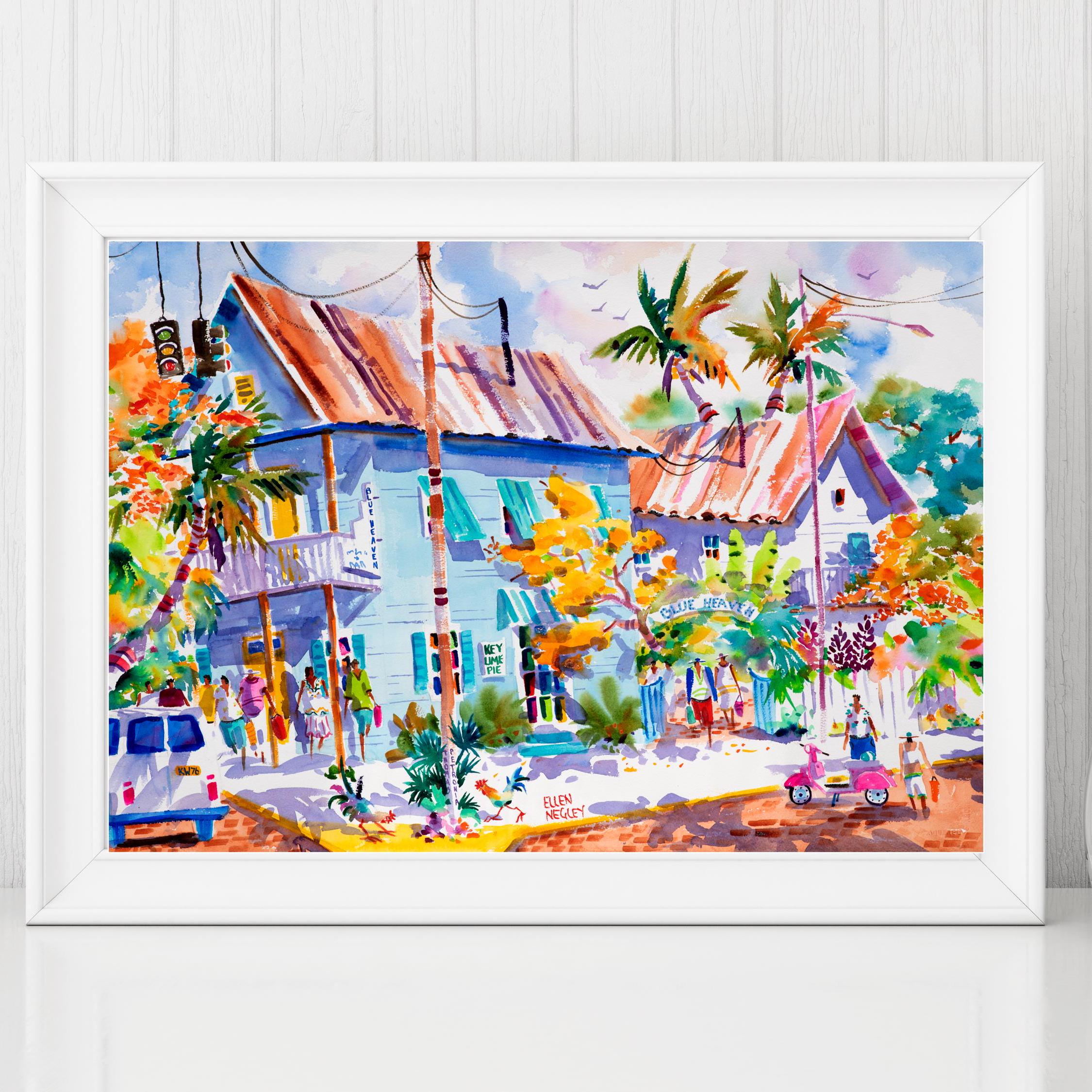 Blue Heaven Key West Art, Tropical Florida Wall Art, Key West