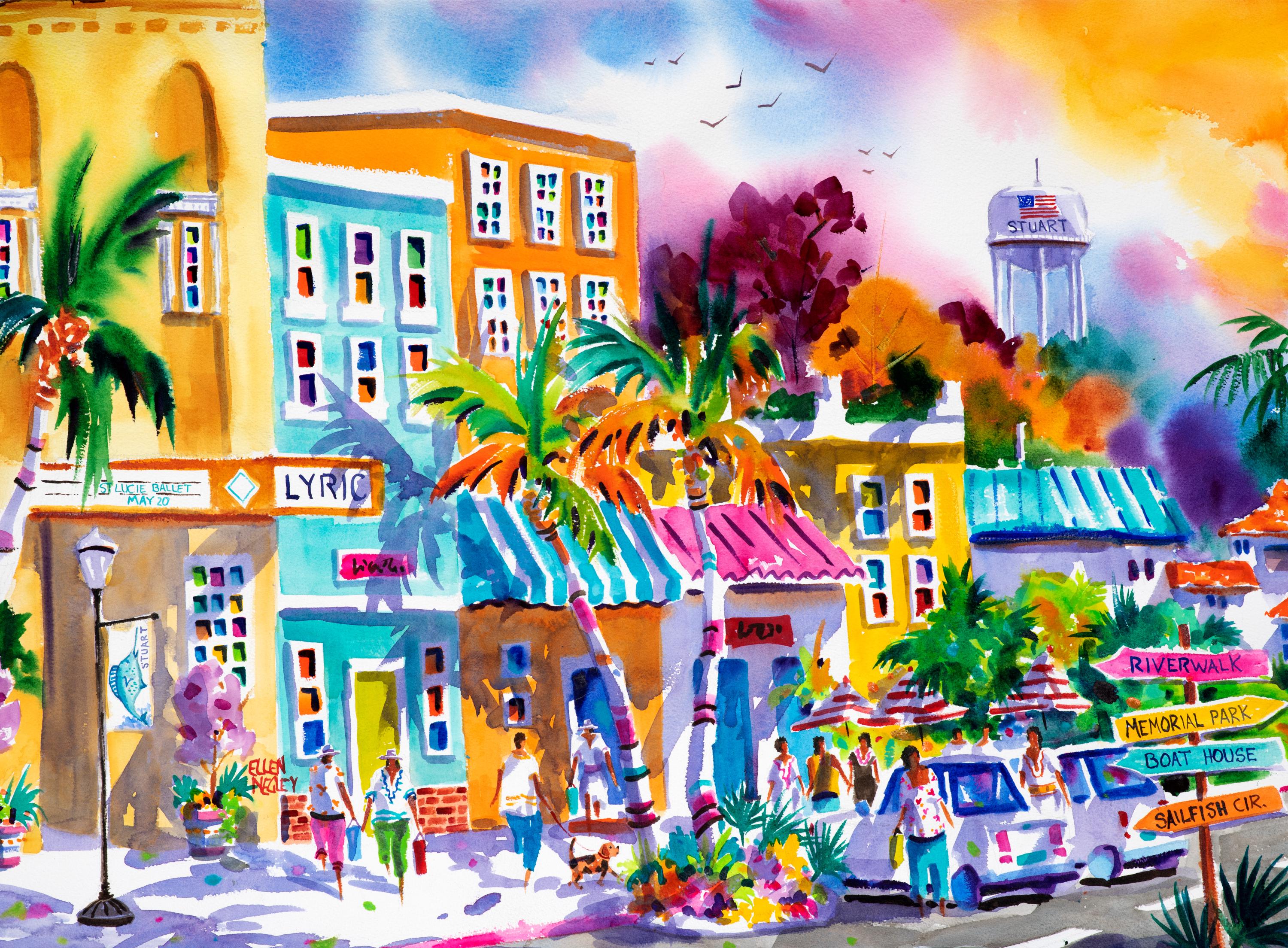 Stuart Florida, Ellen Negley Watercolors, Canvas Art, Florida Art