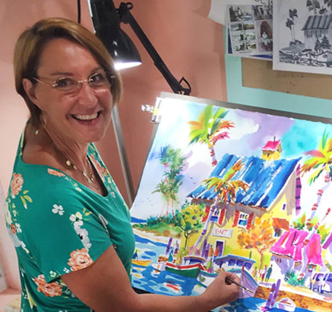 Key West Art Beach Art Print Beach Painting Tropical Etsy