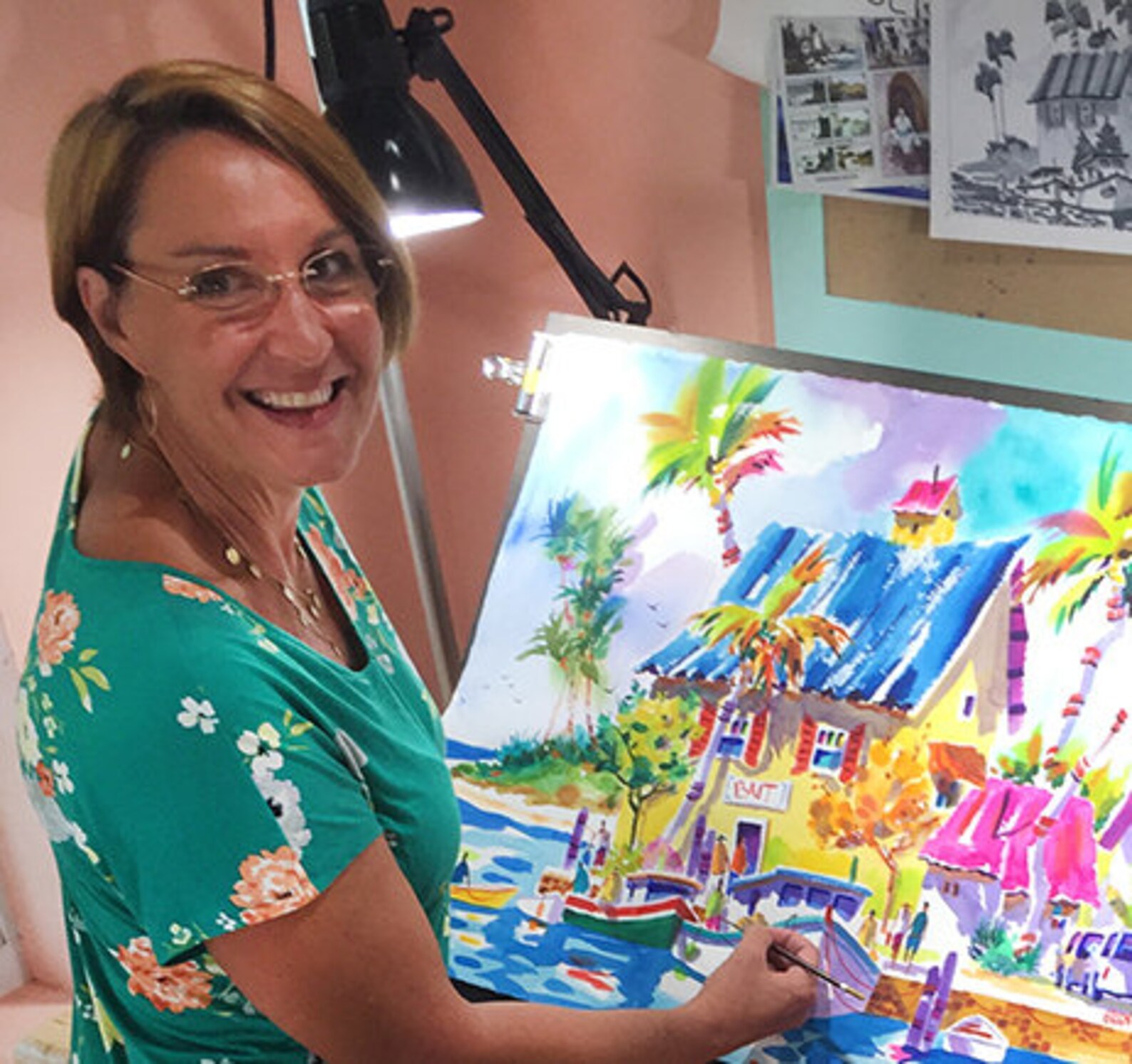 Key West Art Beach Art Print Beach Painting Tropical Etsy