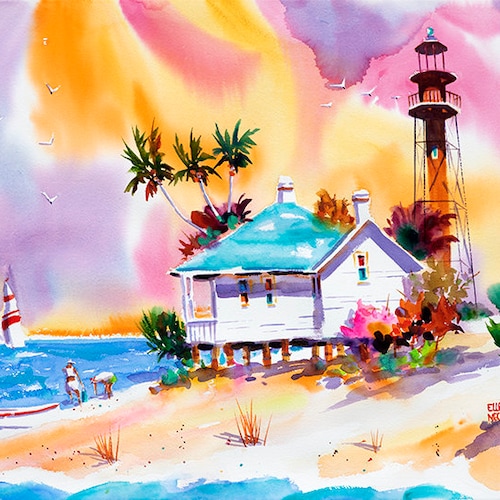 Naples Florida Florida Art Coastal Decor Colorful Beach Etsy