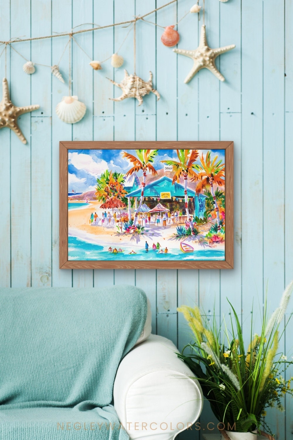 Soggy Dollar Bar, British Virgin Islands, Caribbean Beach Art, BVI