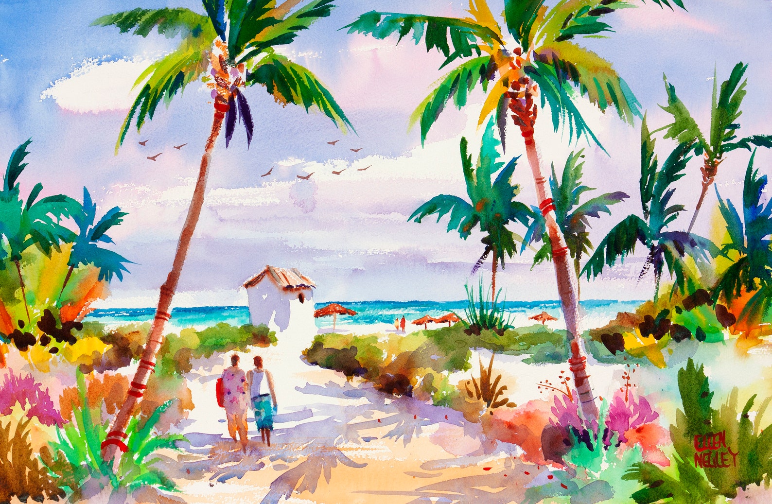 Mexico Beach Print Yucatan Print Tulum Beach Painting Etsy