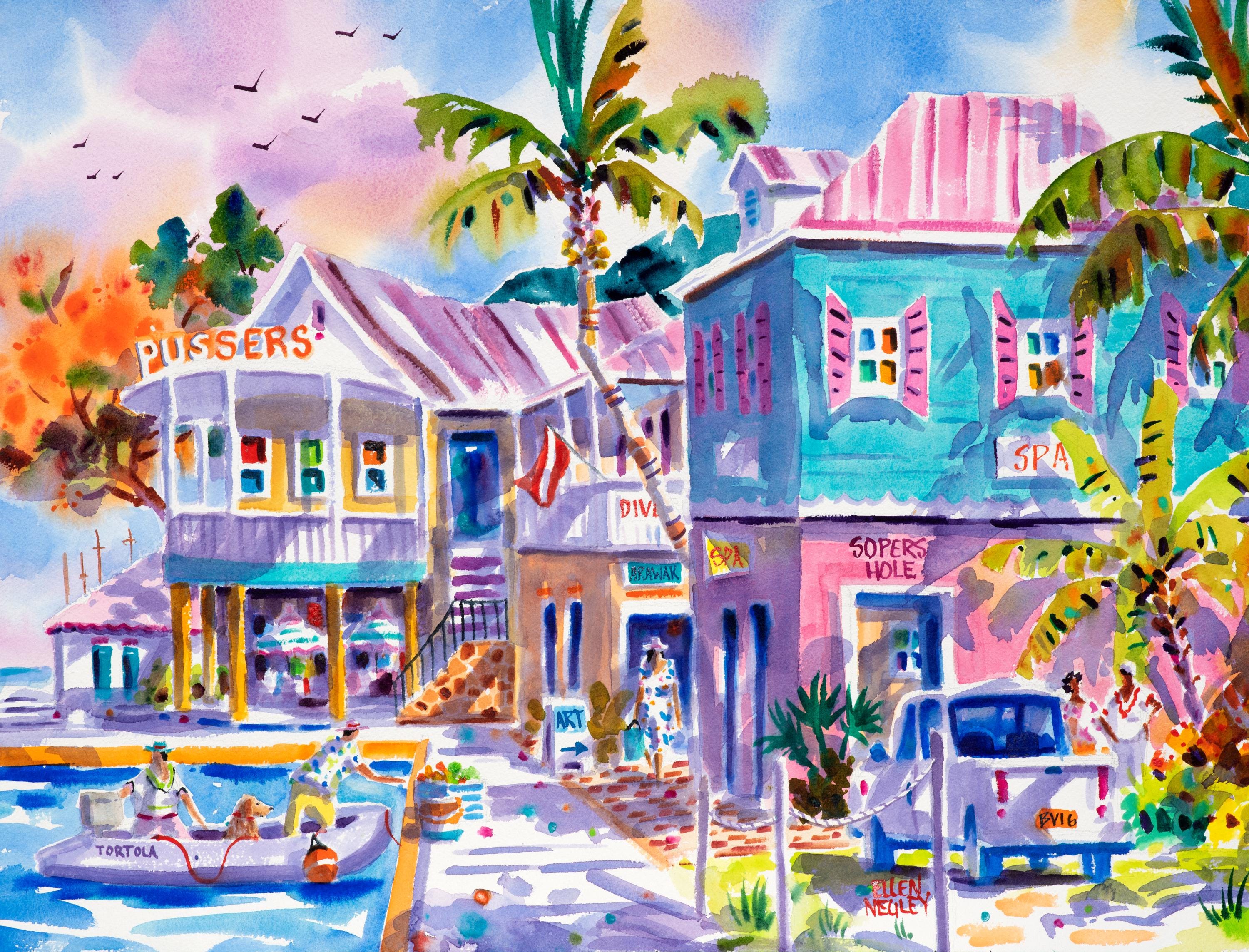 Soper's Hole Tortola, British Virgin Islands, Island Art Print