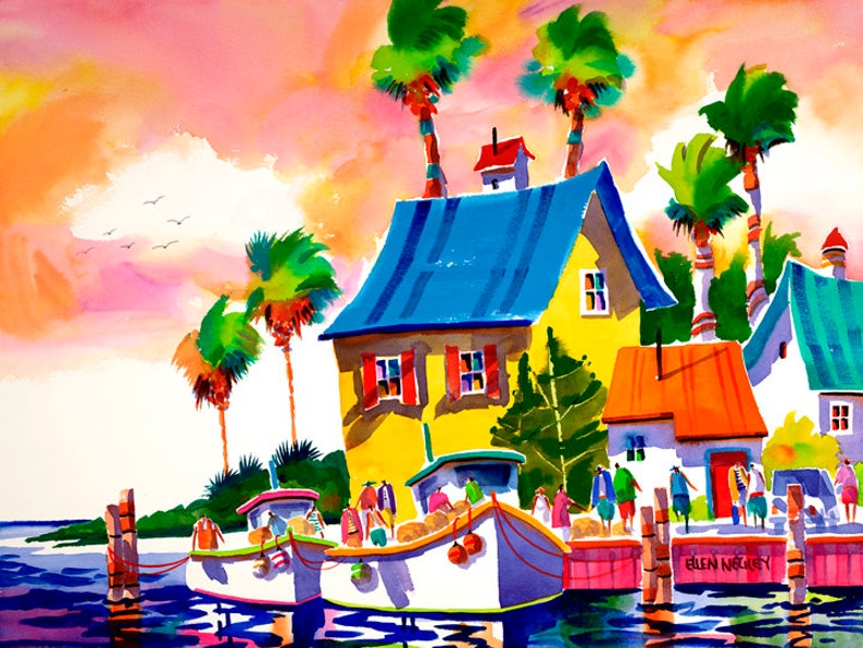 Coastal Wall Art Key West Art Florida Keys Beach Painting Etsy