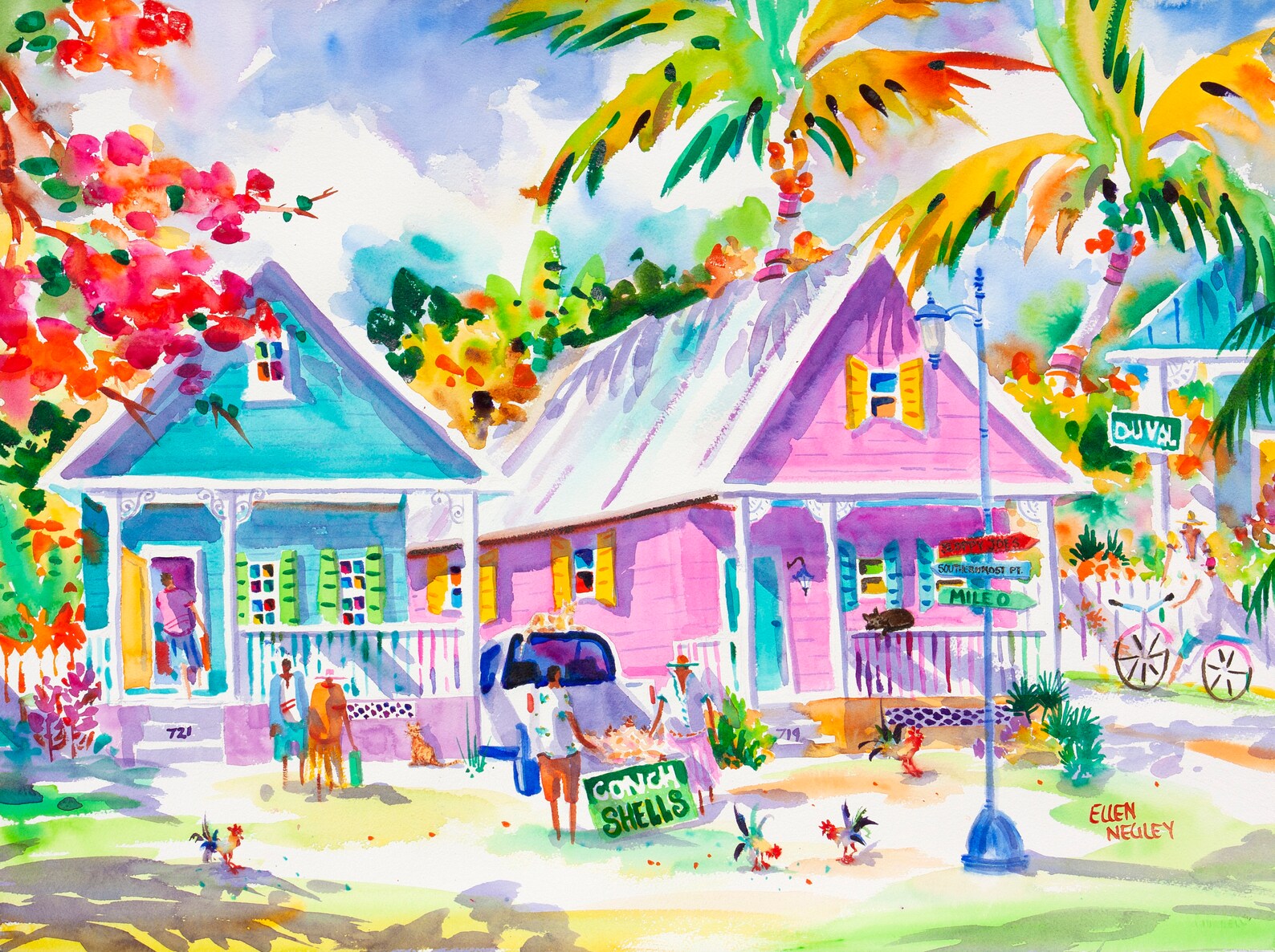 Key West Art Original Watercolor Key West Watercolor Etsy