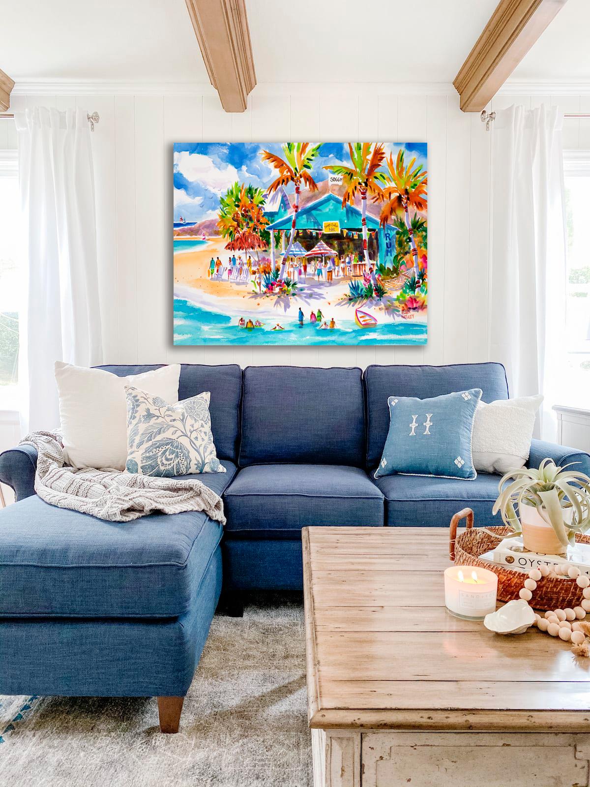 Soggy Dollar Bar, British Virgin Islands, Caribbean Beach Art, BVI