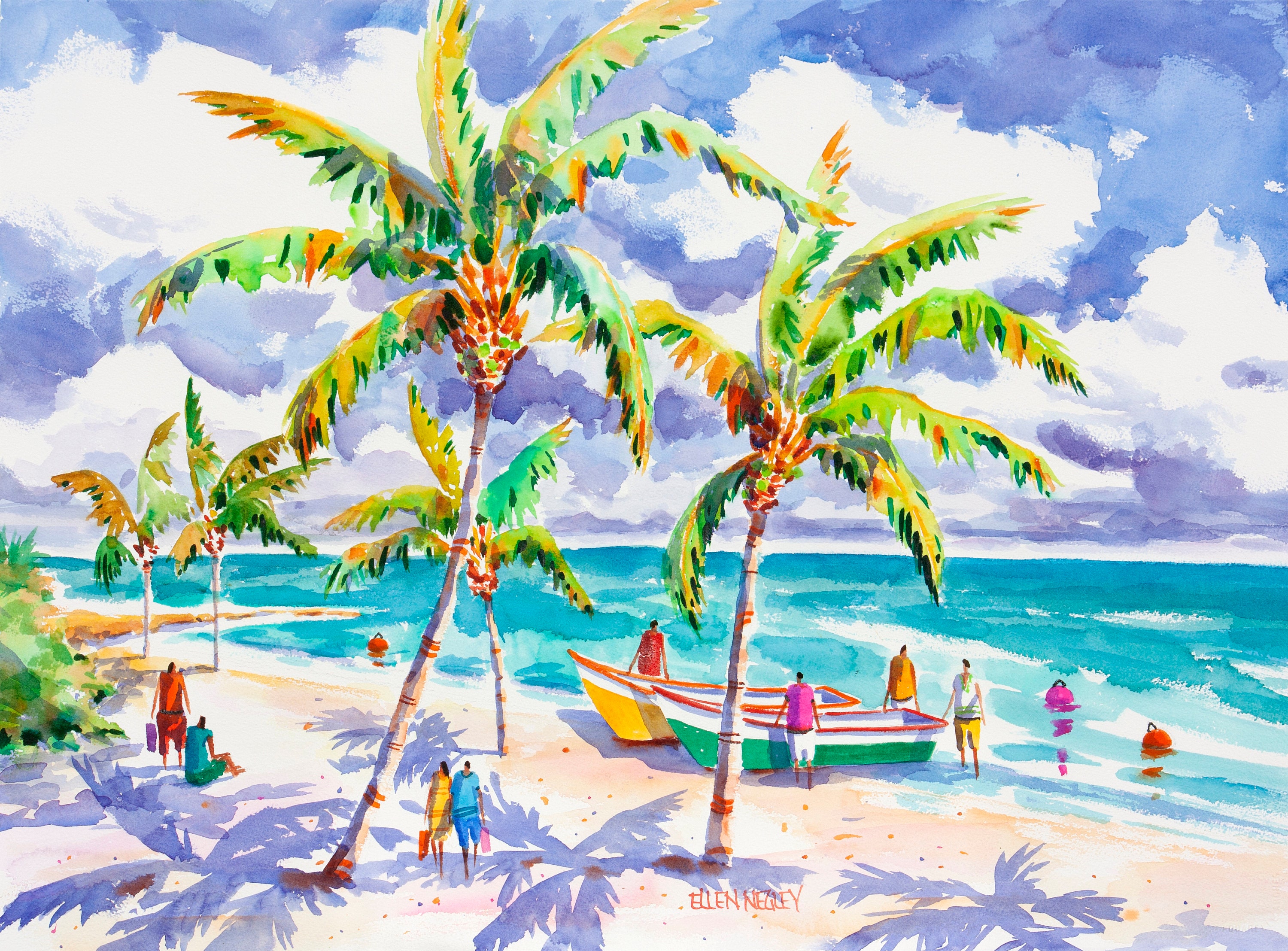 Beach Art Print Beach Watercolor Tropical Art Print picture