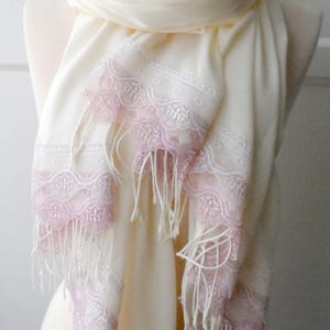 Wedding Shawl Ivory shawls with French Lace Lightweight Stylish Bridesmaid Cream Wraps Summer Spring Pashmina Shawls,double lace