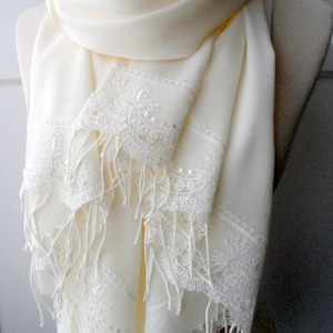 Cream Wedding Shawl Ivory shawls with French Lace Lightweight Stylish Bridesmaid Cream Wraps Summer Spring Pashmina Shawls,large lace