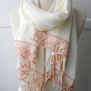 Wedding Shawl Ivory shawls with French Lace Lightweight Stylish Bridesmaid Cream Wraps Summer Spring Pashmina Shawls,flower lace,