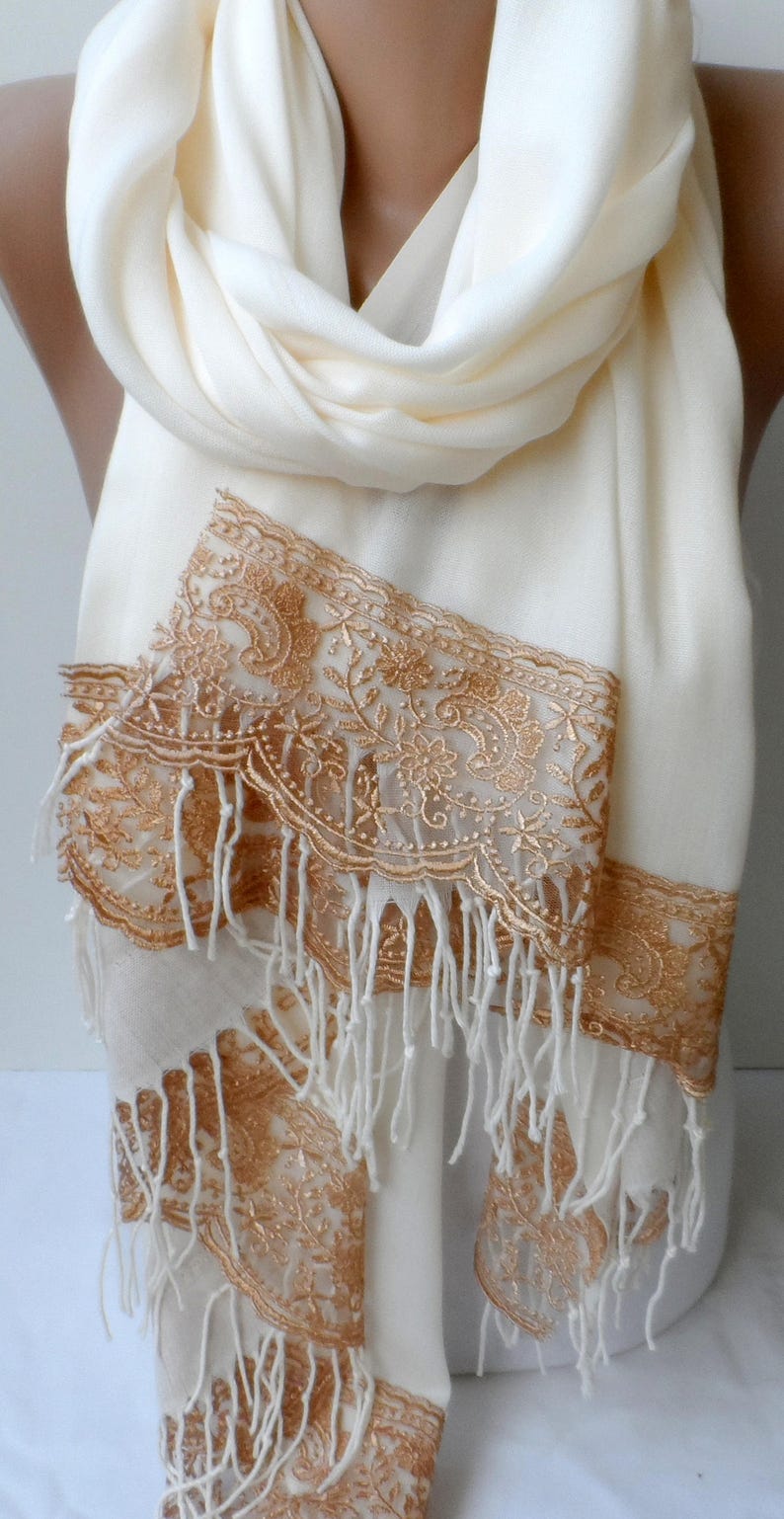 Cream Wedding Shawls With Bronze Tones French Lace Etsy