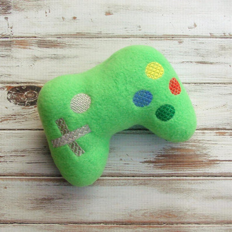 Nerdy Baby, Geek, Game Controller, Geeky, New Baby Gift, Fleece, Stuffed Toy, Bright Green