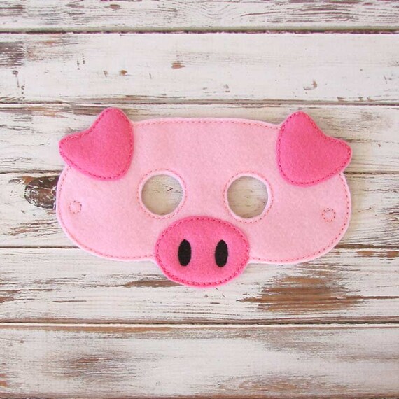 Pig Mask Felt Kids Mask 3 Little Pigs Fairy Tale Animal - Etsy
