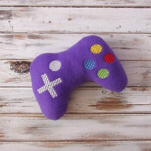 Geek Baby, Gamer Toy, Video Game Plushie , Geeky Toy, Handmade, Video Game Controller, Stuffed Toy Purple