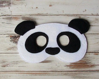 Panda Bear, Kids  Mask, Animal, Felt Mask, Pretend Play, Dress Up, Halloween, Costume