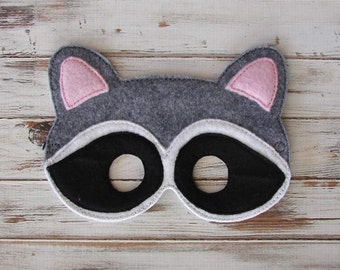 Raccoon Mask, Animal Mask - Costume, Halloween - Woodland, Dress Up, Pretend Play