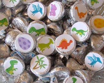 Dinosaur Party - Candy Sticker - Printed, Kiss Candy Labels - Kids Birthday, Party Favor