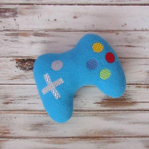 Geek Baby, Gamer Toy, Video Game Plushie , Geeky Toy, Handmade, Video Game Controller, Stuffed Toy Bright Blue