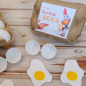 Pretend Eggs Play Food, Crackable Eggs, Felt Food, Breakfast Eggs, Pretend Play image 4