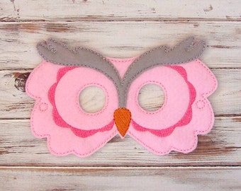 Kids Owl Mask  Pink,  Gray Animal Costume Dress Up Halloween