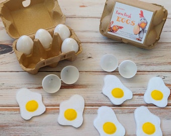 Pretend Eggs Play Food, Crackable Eggs, Felt Food, Breakfast Eggs, Pretend Play