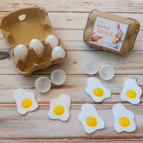 Pretend Eggs Play Food, Crackable Eggs, Felt Food, Breakfast Eggs, Pretend Play