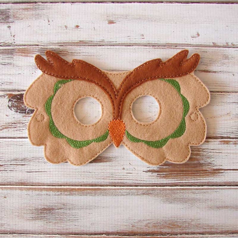 Owl Mask Felt Mask Dress Up Blue Halloween Costume Kids