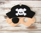 Pirate Mask, Captain Hook - Felt - Kids Mask - Costume - Dress Up - Pretend Play - Halloween