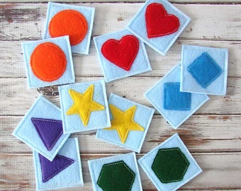 Memory, Matching Game - Educational Toy - Toddler Game - Handmade