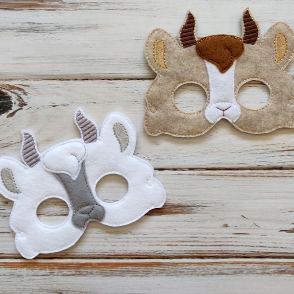 Goat Mask, Handmade Felt Kids Dress Up Pretend Play, Halloween Costume