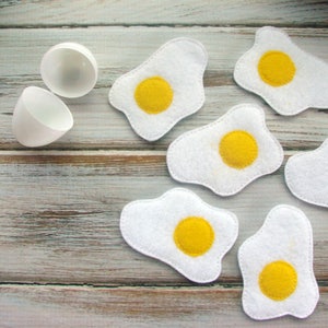 Pretend Eggs Play Food, Crackable Eggs, Felt Food, Breakfast Eggs, Pretend Play image 6