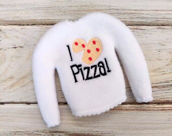 Elf Shirt, Love Pizza Slice, Elf Prop Set