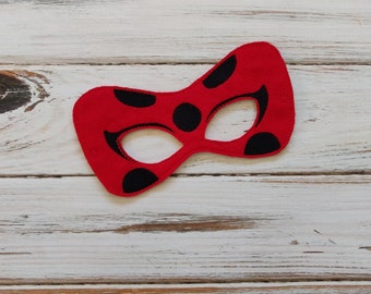 Ladybug Kids Mask, Pretend Play Dress Up - Halloween Costume ,  Birthday Party Favor