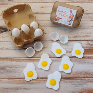 Pretend Eggs Play Food, Crackable Eggs, Felt Food, Breakfast Eggs, Pretend Play image 5