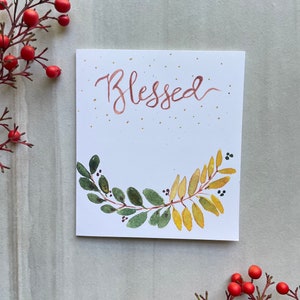 Moderner Aquarell Weihnachtskranz | Set von 8 Karten und Umschlag