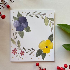 Cartes de vœux aquarelle modernes | Jeu de 8 cartes et enveloppe |