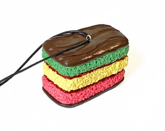 Adorno de galleta arcoíris - Adorno navideño - Adorno de galleta italiana - Adorno de comida - Regalo de panadería - Adorno de postre - Arcilla polimérica