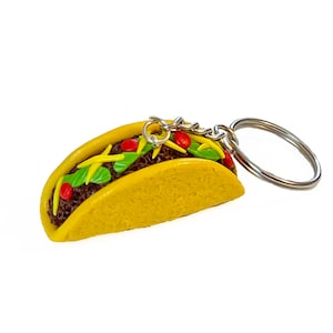 Taco Keychain - Food Keychain - Polymer Clay Keychain - Taco Key Ring - Mexican Food Keychain - Polymer Clay Food - Cute Keychain