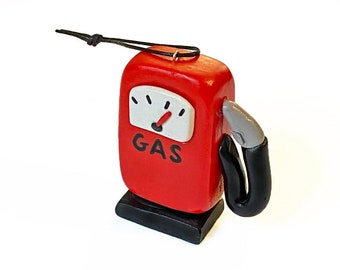 Gas Pump Ornament - Christmas Ornament - Gas Station Decor - Mini Gas Pump - 2022 Ornament - Polymer Clay Ornament