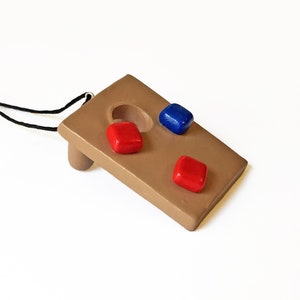 Cornhole Ornament - Bean Bag Game Ornament - Tailgate Toss Ornament - Camping Gift - Bean Bag Toss - Trailer Camping - Camping Game Ornament