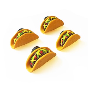 Taco Magnets Set of 4 - Fridge Magnet - Food Magnet - Mexican Food Magnet - Taco Gift - Small Magnet - Cute Magnet - Polymer Clay Magnet
