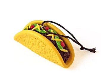 Taco Ornament - Food Ornament - Taco Gift - Mexican Food Ornament - Christmas Ornament - Cute Ornament - Fake Food - Polymer Clay Ornament