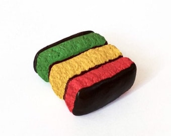 Rainbow Cookie Magnet - Food Magnet - Italian Cookie Magnet - Dessert Magnet - Fridge Magnet - Polymer Clay Magnet - Miniature Food