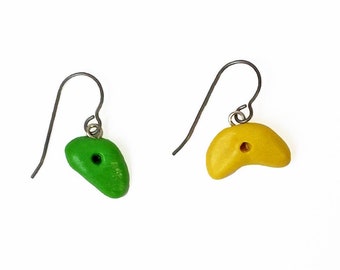 Rock Climbing Earrings - Rock Wall Jewelry - Indoor Rock Climbing - Bouldering Gift - Climbing Jewelry - Olympic Rock Climbing