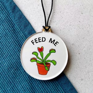 Handmade Venus Flytrap Ornament – Hand-Drawn Carnivorous Plant Gift