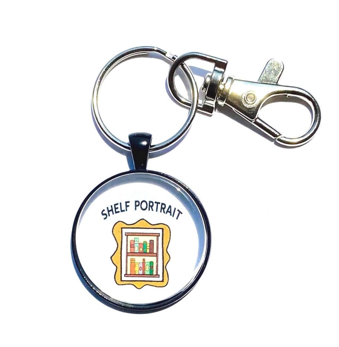 Keychain Library Sign Shelf Portrait Keychain – Funny Bookworm Gift, Librarian Key Ring - Etsy